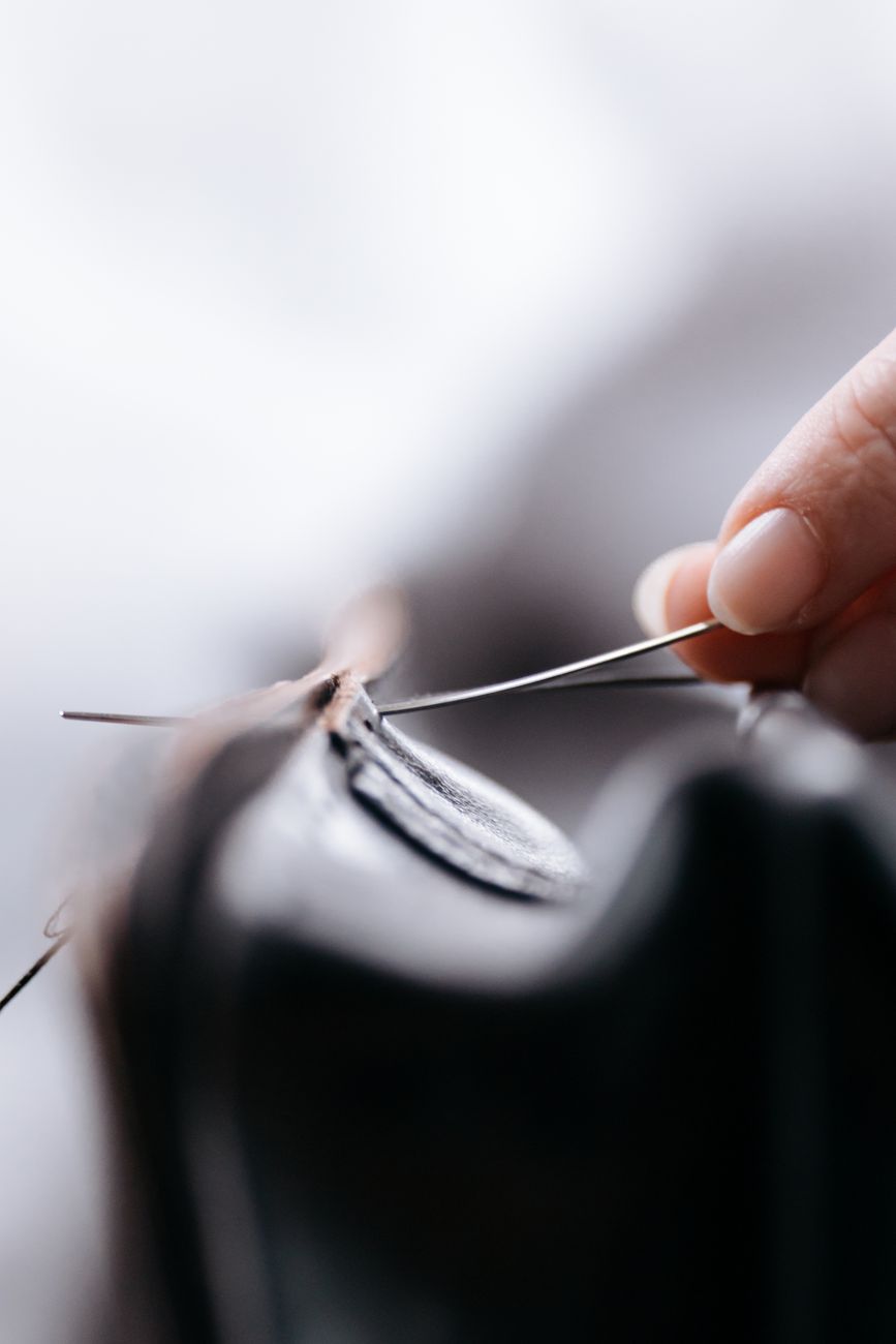 Luxury bag craftsmanship details