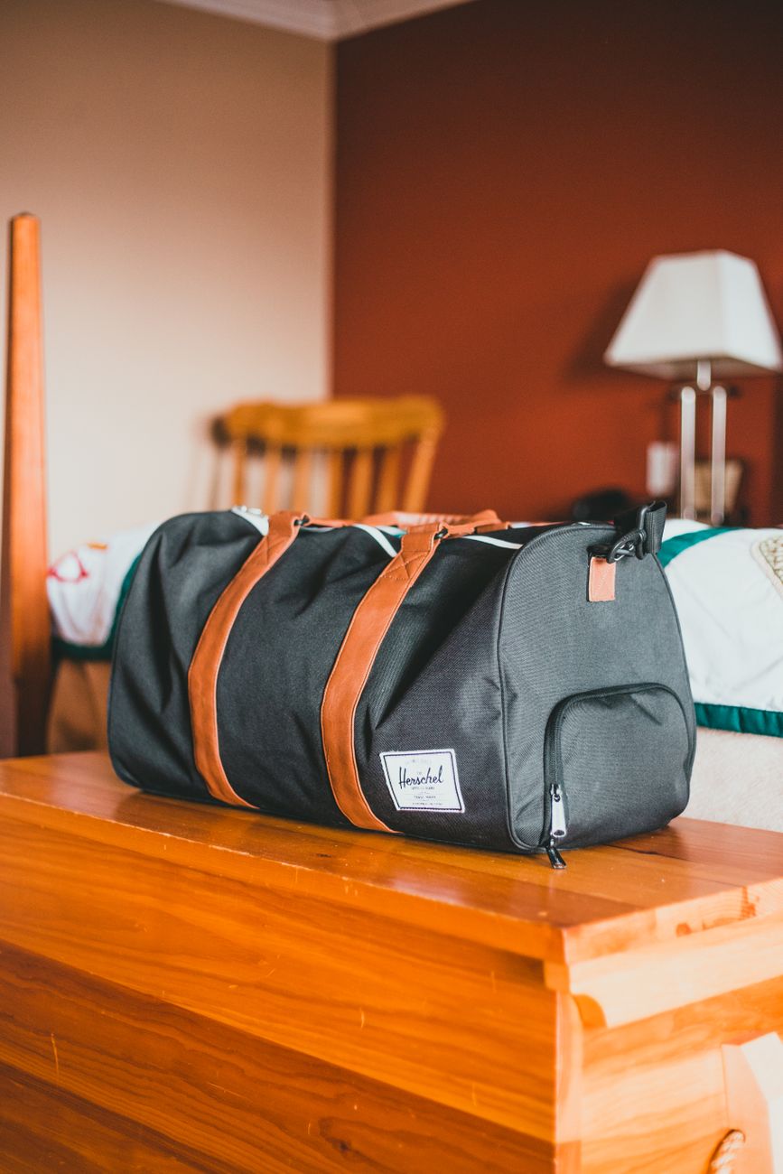 Luxury leather weekend bag